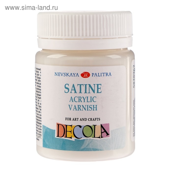 Лак акриловый САТИНОВЫЙ, на водной основе 50 мл, ЗХК Decola Лак акриловый САТИНОВЫЙ, на водной основе 50 мл, ЗХК Decola