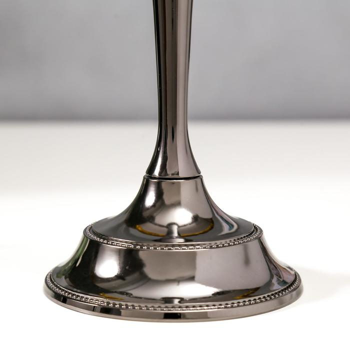 Подсвечник металл на 3 свечи  Подсвечник металл на 3 свечи "Лаконичность" цвет чёрный хром 25,5х27х10 см