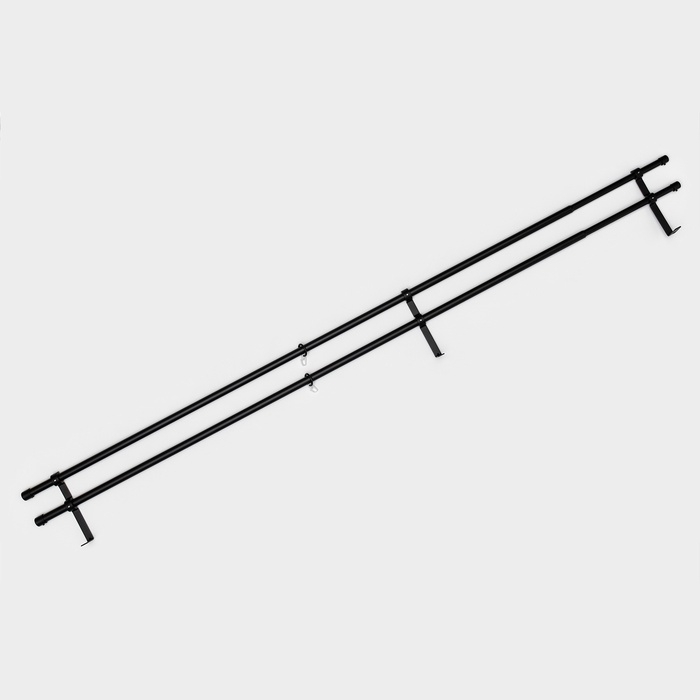 Карниз двухрядный кованый, 160-300 см, телескопический, металл, черный Карниз двухрядный кованый, 160-300 см, телескопический, металл, черный