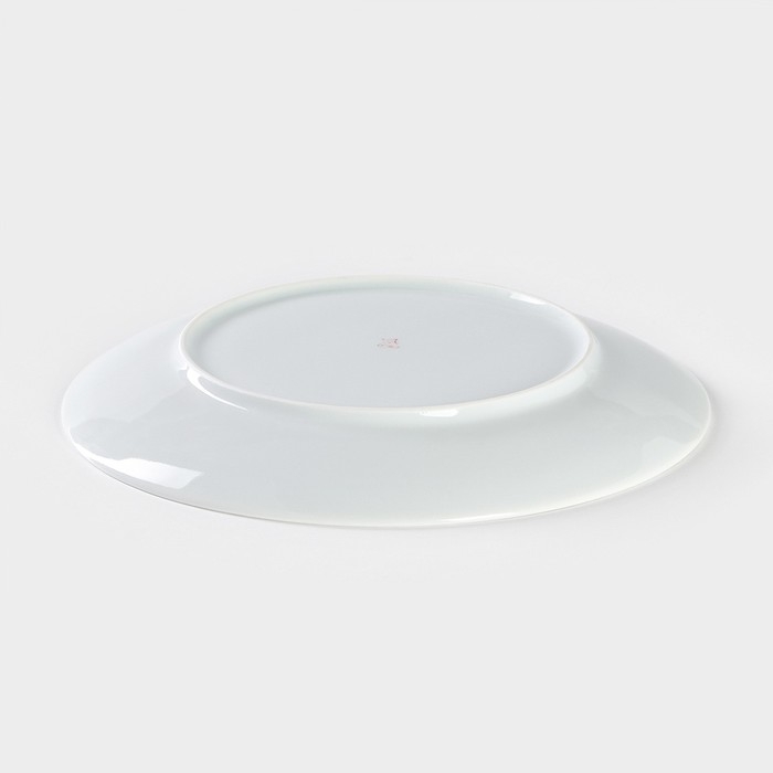 Тарелка фарфоровая «Тигр», d=24 см, белая