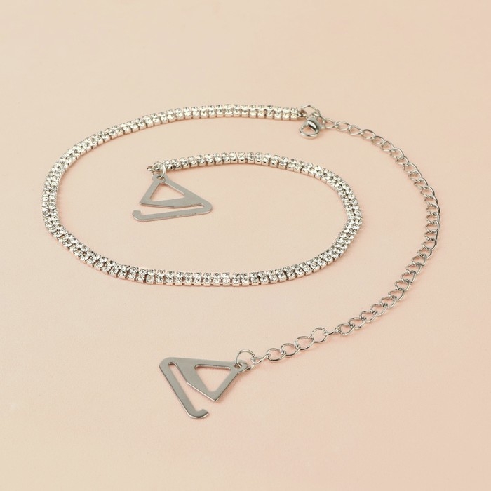 Бретели декоративные со стразами, фурнитура металл, 4 мм, 45 см, пара, цвет серебряный Бретели декоративные со стразами, фурнитура металл, 4 мм, 45 см, пара, цвет серебряный