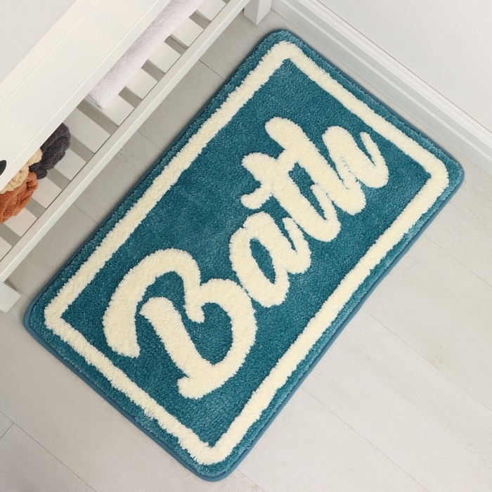 Коврик для ванной и туалета SAVANNA «Bath», 50×80 см, цвет голубой Коврик для ванной и туалета SAVANNA «Bath», 50×80 см, цвет голубой