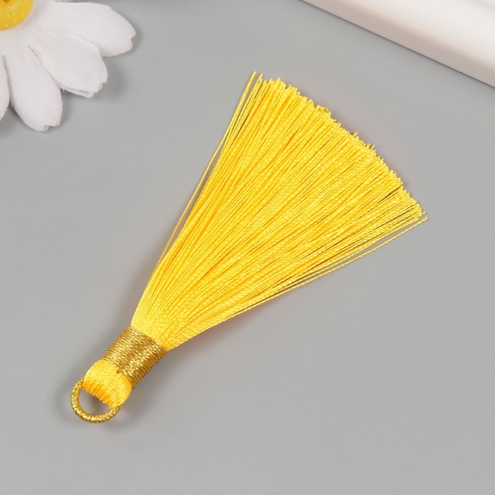 Декор для творчества текстиль Декор для творчества текстиль "Кисть. Оливия" жёлтый набор 2 шт 8х1,2 см