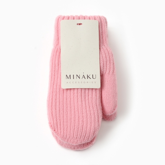 Варежки детские MINAKU, цвет розовый, 19 см