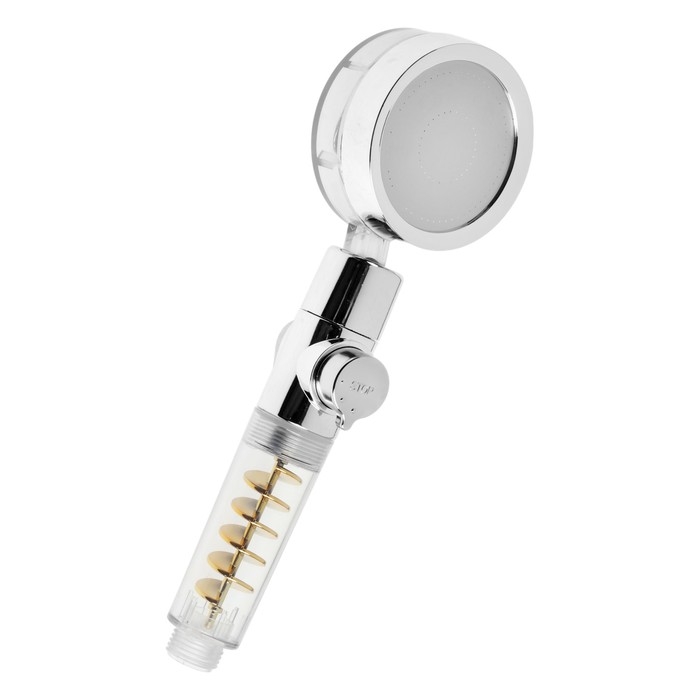 Лейка для душа ZEIN Z4069, микроточки, кнопка  Лейка для душа ZEIN Z4069, микроточки, кнопка "стоп", вентилятор, спираль, жёлтый/хром