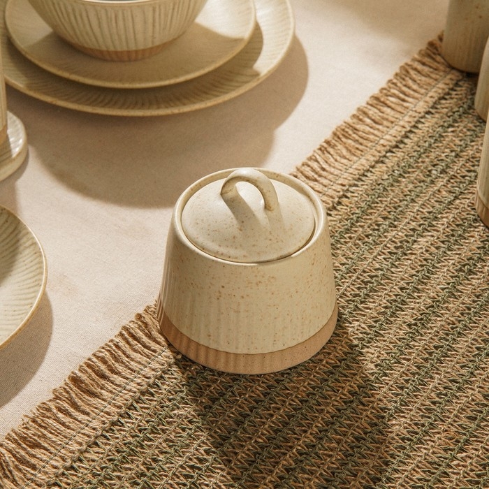 Сахарница керамическая SL Home «Виенто», 350 мл, 11×11 см, цвет бежевый Сахарница керамическая SL Home «Виенто», 350 мл, 11×11 см, цвет бежевый