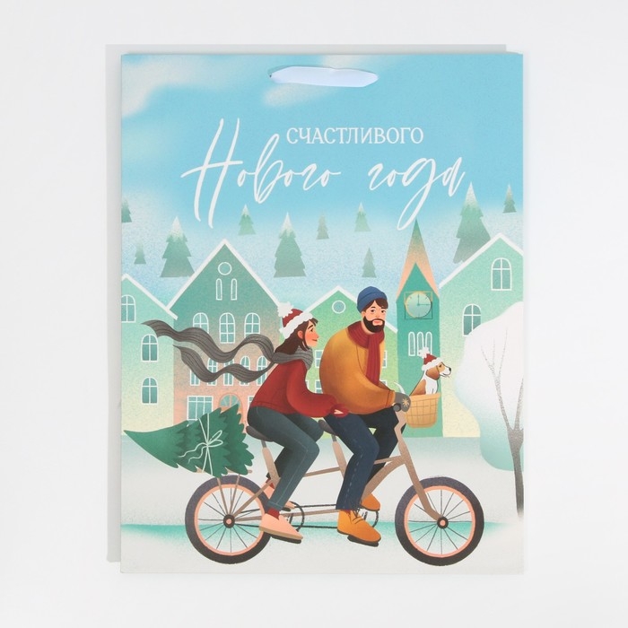 Пакет подарочный новогодний ламинированный «Счастье рядом с тобой», L 31 х 40 х 11,5 см, Новый год Пакет подарочный новогодний ламинированный «Счастье рядом с тобой», L 31 х 40 х 11,5 см, Новый год