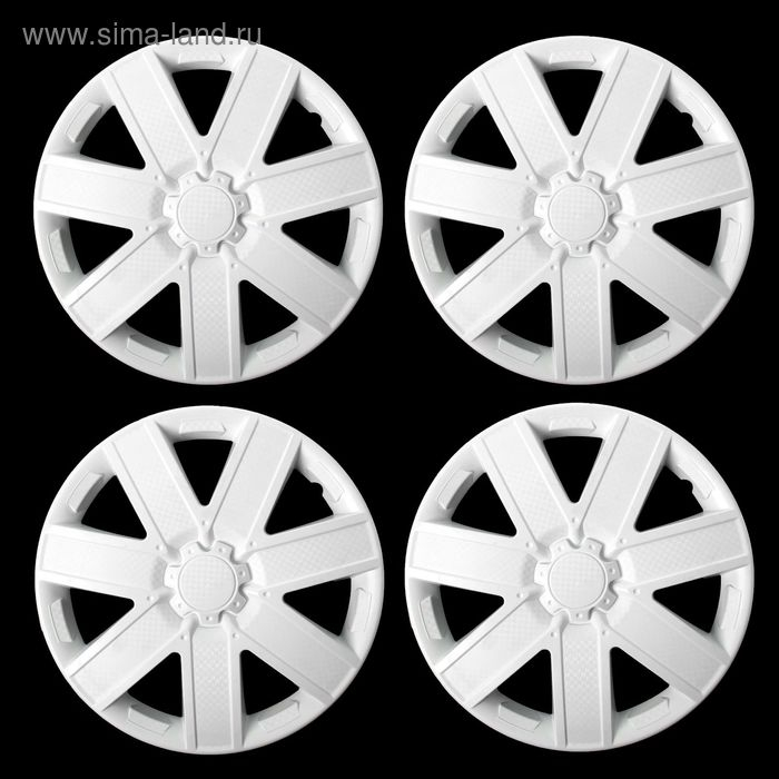 Колпаки колесные R14 Колпаки колесные R14 "ГАЛАКСИ", белый глянец карбон, набор 4 шт