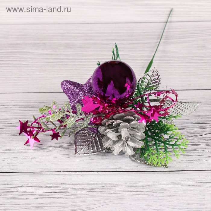 Декор  Декор "Зимняя сказка" шарик и звезда, 15 см, сиреневый
