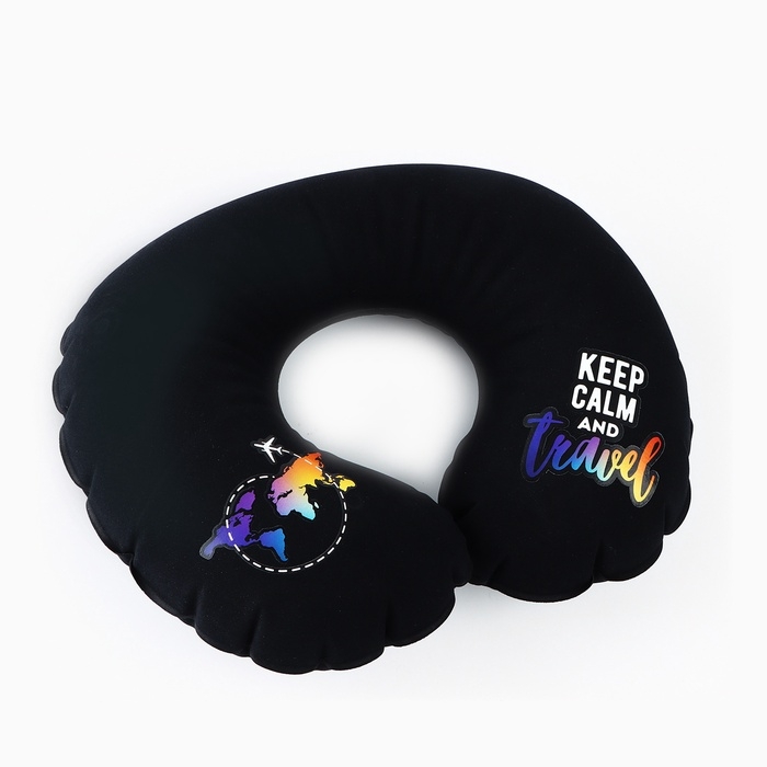Подушка для путешествий Keep calm and travel, цвет чёрный Подушка для путешествий Keep calm and travel, цвет чёрный