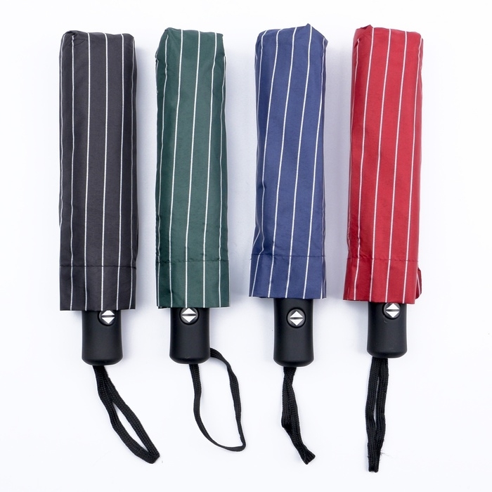 Зонт автоматический «Полосы», 3 сложения, 8 спиц, R = 47/55 см, D = 110 см, цвет МИКС Зонт автоматический «Полосы», 3 сложения, 8 спиц, R = 47/55 см, D = 110 см, цвет МИКС