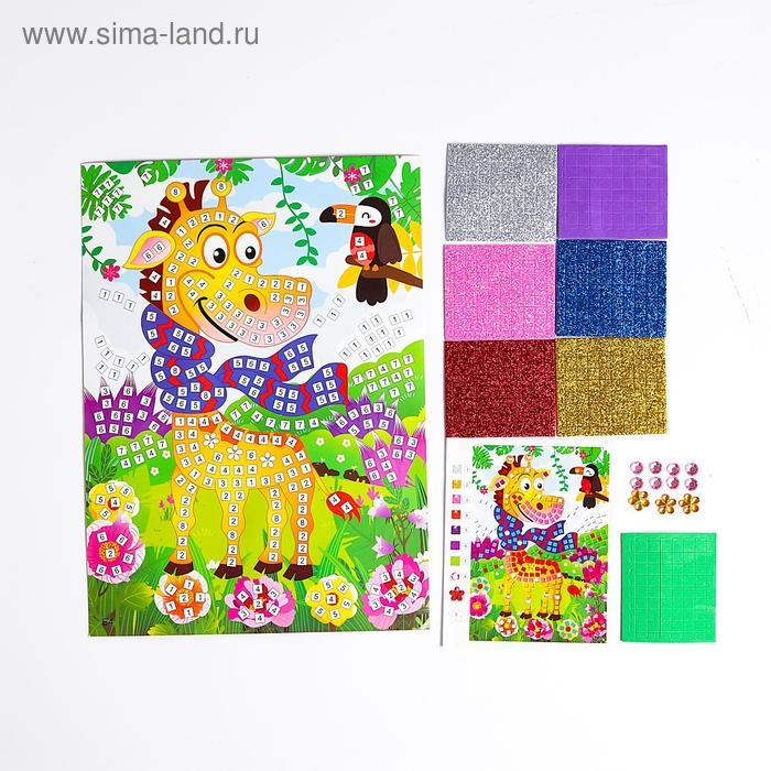 Мозаика стикерная «Жираф в шарфике» блестки, стразы Мозаика стикерная «Жираф в шарфике» блестки, стразы