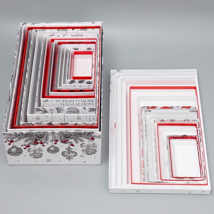 Набор новогодних подарочных коробок 15 в 1 «Счастья и любви», 12 х 6.5 х 4 см - 46.5 х 30 х 17.5 см, Новый год Набор новогодних подарочных коробок 15 в 1 «Счастья и любви», 12 х 6.5 х 4 см - 46.5 х 30 х 17.5 см, Новый год