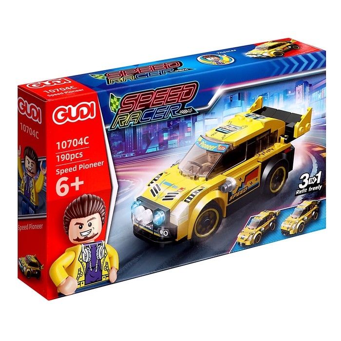 Конструктор &laquo;Гонка. Наскар&raquo;, 3 варианта сборки, 190 деталей
