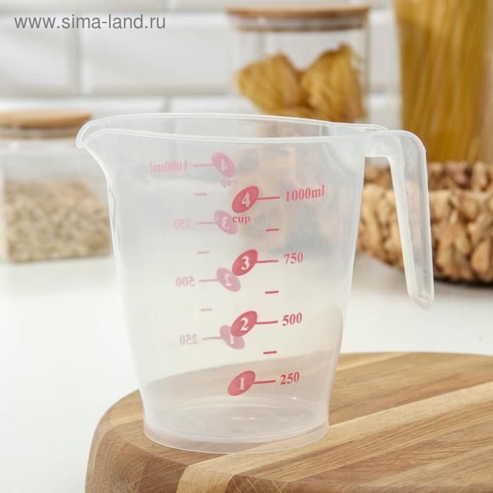 Стакан мерный «Колор», 1000 мл, 17×11,5×14 см, цвет МИКС Стакан мерный «Колор», 1000 мл, 17×11,5×14 см, цвет МИКС