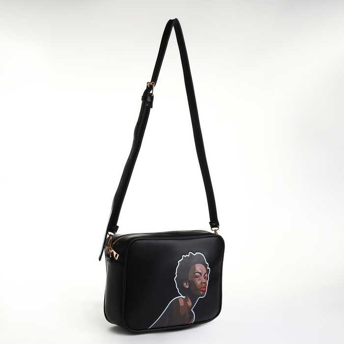 Сумка женская через плечо TEXTURA, маленького размера, цвет чёрный Сумка женская через плечо TEXTURA, маленького размера, цвет чёрный