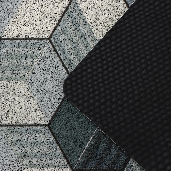 Коврик придверный грязезащитный Доляна &laquo;Мозаика&raquo;, вырезной, 78&times;118 см, цвет серый, жёлтый