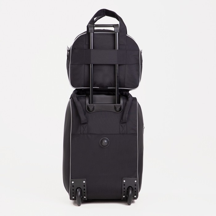 Чемодан малый 37 л (S), с расширением, сумка дорожная на молнии, цвет чёрный Чемодан малый 37 л (S), с расширением, сумка дорожная на молнии, цвет чёрный