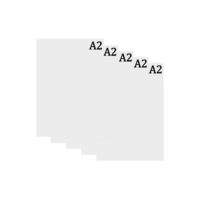 Набор ватманов чертёжных А2, 160 г/м², 5 листов Набор ватманов чертёжных А2, 160 г/м², 5 листов