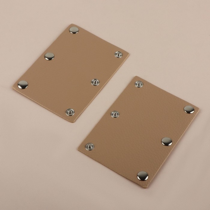 Накладки на ручку для сумки, на кнопках, 13 × 9 см, 2 шт, цвет бежевый Накладки на ручку для сумки, на кнопках, 13 × 9 см, 2 шт, цвет бежевый