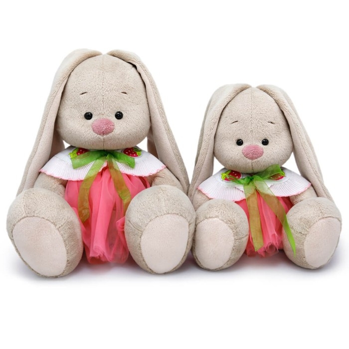 Мягкая игрушка «Зайка Ми», в юбке и воротнике с клубничками, 18 см Мягкая игрушка «Зайка Ми», в юбке и воротнике с клубничками, 18 см