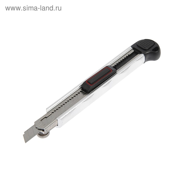 Нож универсальный ТУНДРА, металлический корпус, доп. винтовой фиксатор, 5 лезвий, 9 мм Нож универсальный ТУНДРА, металлический корпус, доп. винтовой фиксатор, 5 лезвий, 9 мм