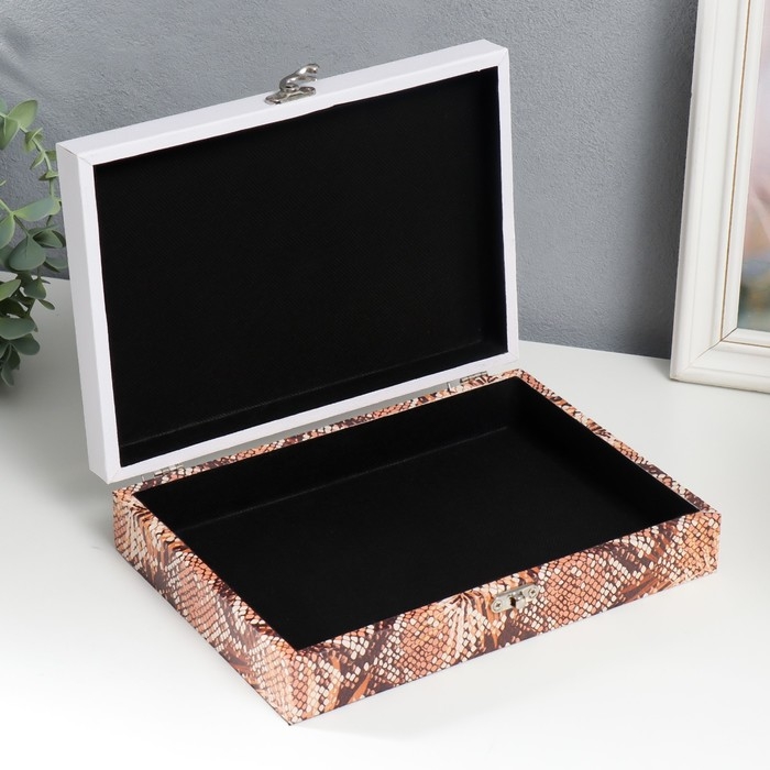 Шкатулка дерево Шкатулка дерево "Змеиная кожа" кожзам 5,5х24х17 см