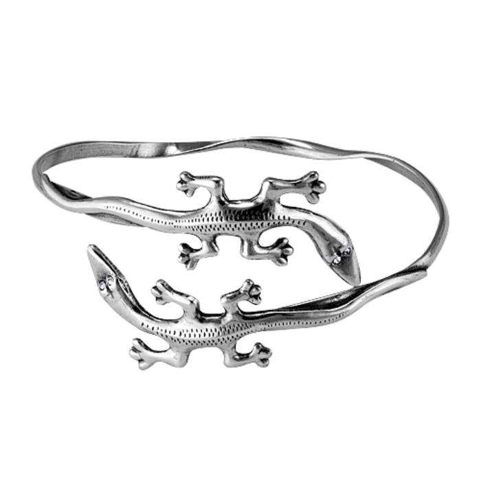 Браслет-каркас «Ящерицы», посеребрение с оксидированием, 7 см Браслет-каркас «Ящерицы», посеребрение с оксидированием, 7 см