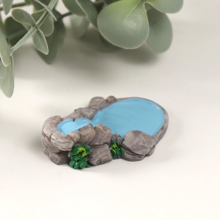 Фигурка для флорариума полистоун  Фигурка для флорариума полистоун "Пруд в саду" 5,4х1,6 см