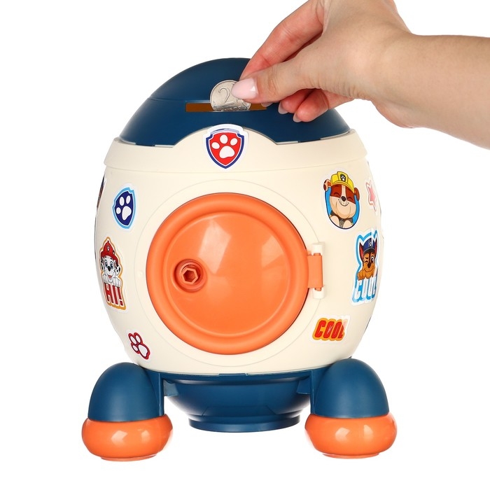 Копилка ракета с набором наклеек, 22,5 см х 18,5 см х 17,5 см Копилка ракета с набором наклеек, 22,5 см х 18,5 см х 17,5 см "Спасатели", Щенячий патруль