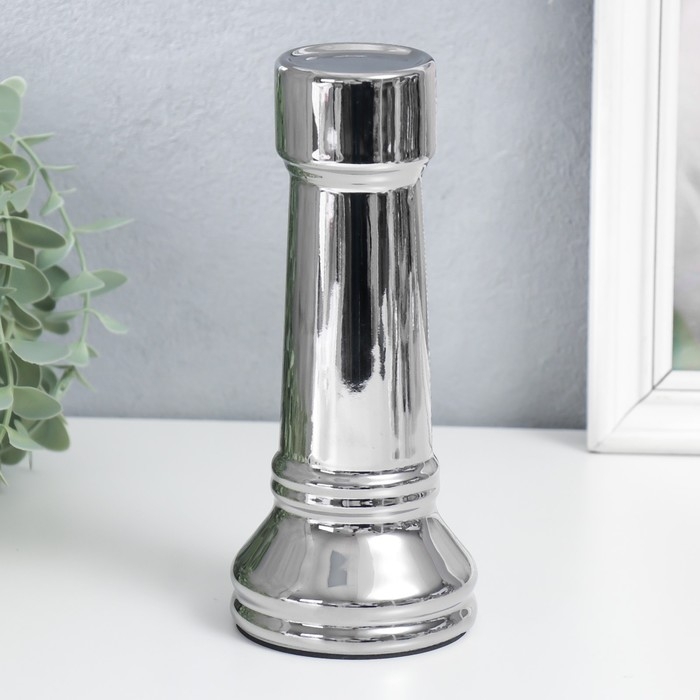 Сувенир керамика  Сувенир керамика "Шахматная фигура. Ладья" серебро 20х8,8х8,8 см