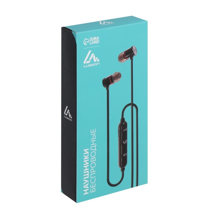 Наушники беспроводные Luazon VBT 1.6, вакуумные, 90 мАч, на магнитах, корпус металл, чёрные Наушники беспроводные Luazon VBT 1.6, вакуумные, 90 мАч, на магнитах, корпус металл, чёрные