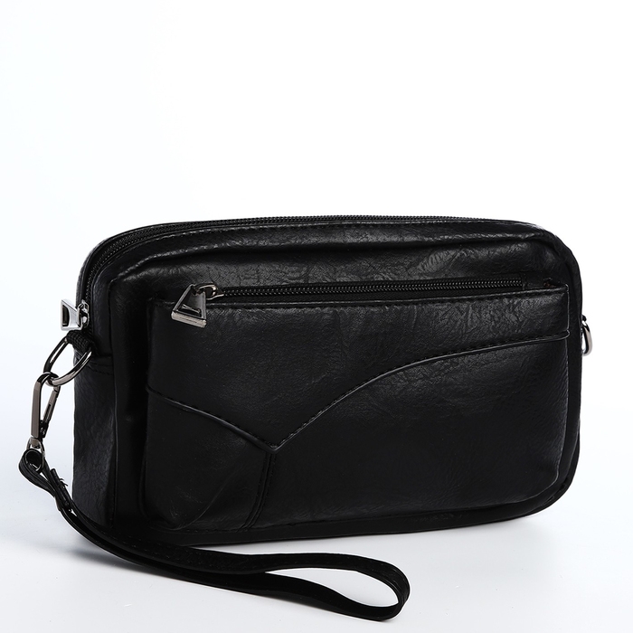 Сумка мужская через плечо, искусственная кожа, цвет чёрный Сумка мужская через плечо, искусственная кожа, цвет чёрный