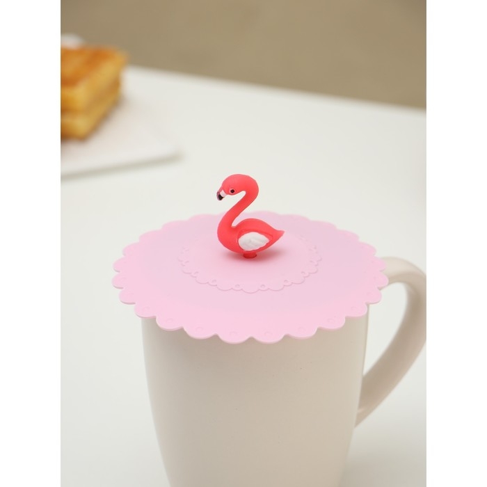 Крышка - непроливайка силиконовая Доляна «Фламинго», d=11 см, цвет розовый Крышка - непроливайка силиконовая Доляна «Фламинго», d=11 см, цвет розовый