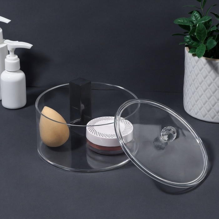 Органайзер для хранения, с крышкой, 14 × 14 × 9,3 см, цвет прозрачный Органайзер для хранения, с крышкой, 14 × 14 × 9,3 см, цвет прозрачный