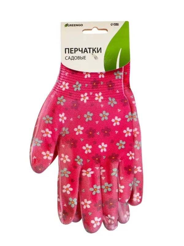 Перчатки нейлоновые, с ПВХ обливом, размер 8, МИКС, &laquo;Цветы&raquo;, Greengo