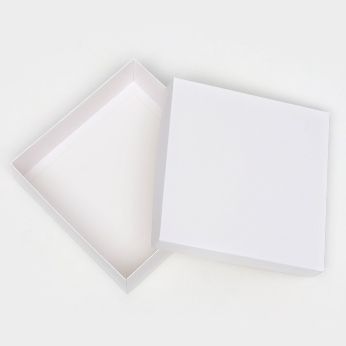 Коробка подарочная складная, упаковка, крышка-дно, белая, 20 х 20 х 6 см Коробка подарочная складная, упаковка, крышка-дно, белая, 20 х 20 х 6 см