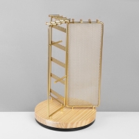 Подставка для украшений универсальная «Карусель 3-х сторонняя» 18×18×30 см, цвет золото