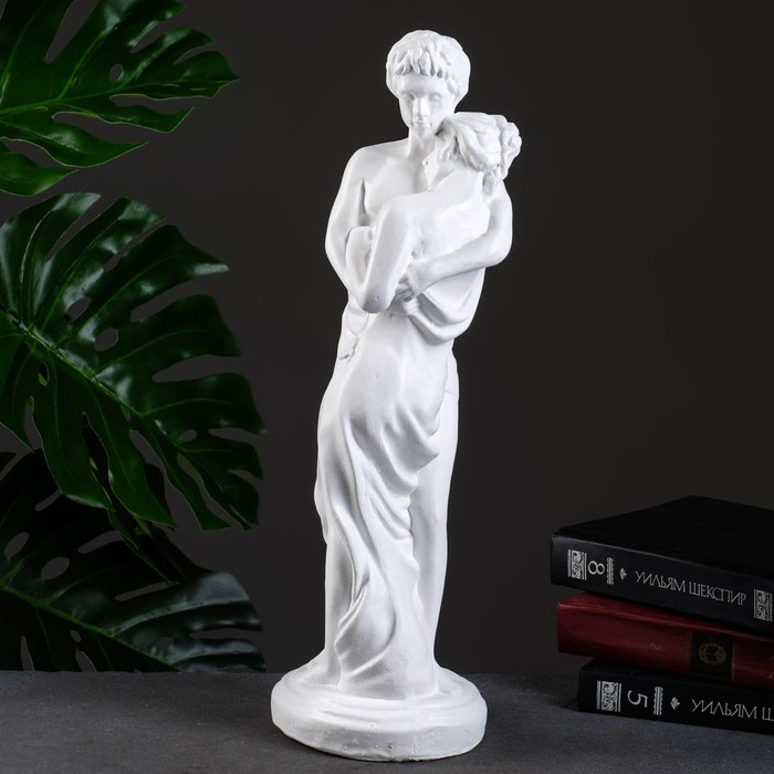 Фигура "Влюбленные" белая, 13х15х42см