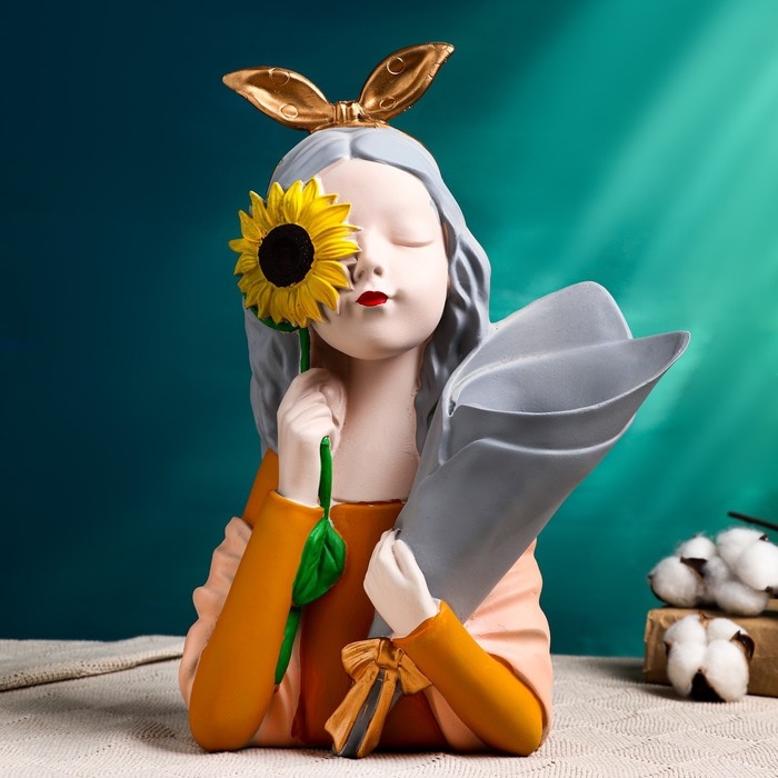 Кашпо - ваза  Кашпо - ваза "Девочка с подсолнухом" 25х13х32см, 0,15 л