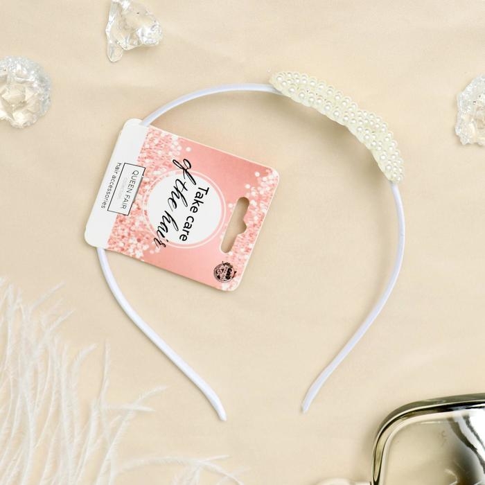 Ободок для волос Ободок для волос "Бланш" сердечки, 0,5 см, белый