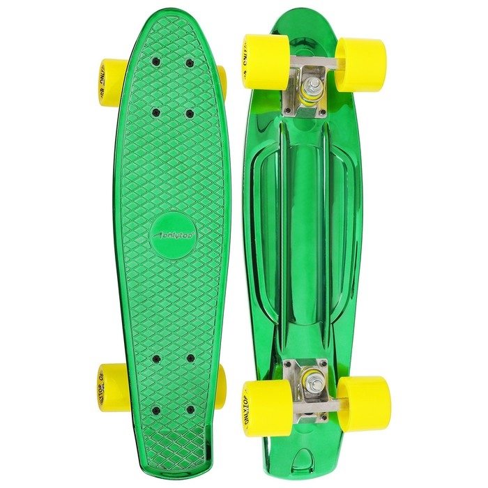 Пенниборд ONLYTOP, 56х15 см, колёса PU 60х45 мм, алюминиевая рама, цвет изумрудный Пенниборд ONLYTOP, 56х15 см, колёса PU 60х45 мм, алюминиевая рама, цвет изумрудный