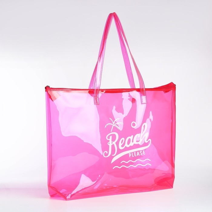 Сумка женская пляжная Beach please, 50х35х11 см, розовый цвет Сумка женская пляжная Beach please, 50х35х11 см, розовый цвет