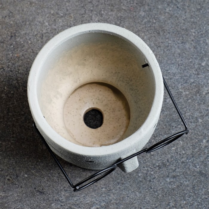 Кашпо  Кашпо "Горшок который выжил" 12х10х10см, серое