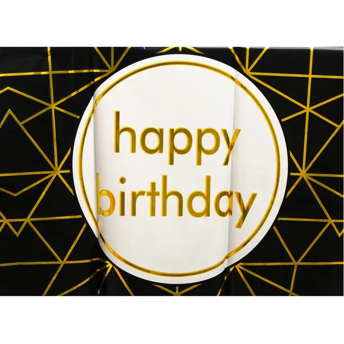 Скатерть &laquo;С днём рождения&raquo;, 137 &times; 183 см, цвет чёрный