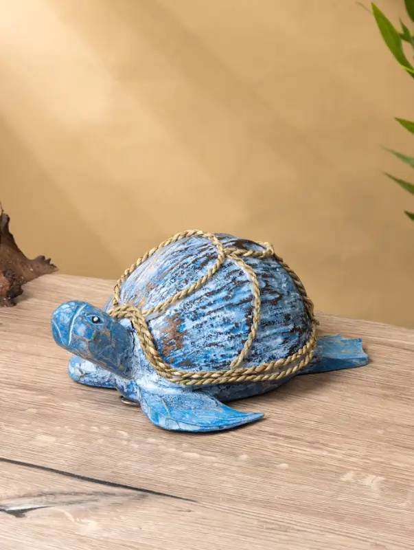 Сувенир Сувенир "Черепаха" дерево сиграсс, кокос, 25х16х10 см, цв. голубой