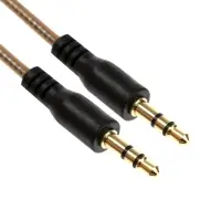 Кабель аудио AUX Luazon, Jack 3.5 мм(m)-Jack 3.5 мм(m), прозрачная оплетка, 86 см, чёрный