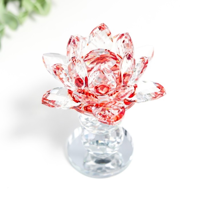 Сувенир стекло  Сувенир стекло "Лотос на пьедестале" вращается 10,5х8,5х8,5 см