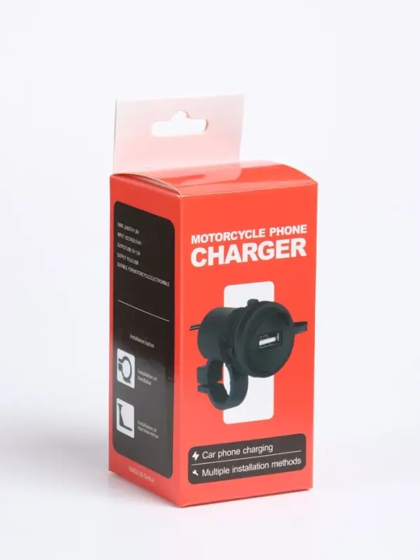 Зарядное устройство на руль мотоцикла, USB, 1.5 А, 24 В, провод 120 см