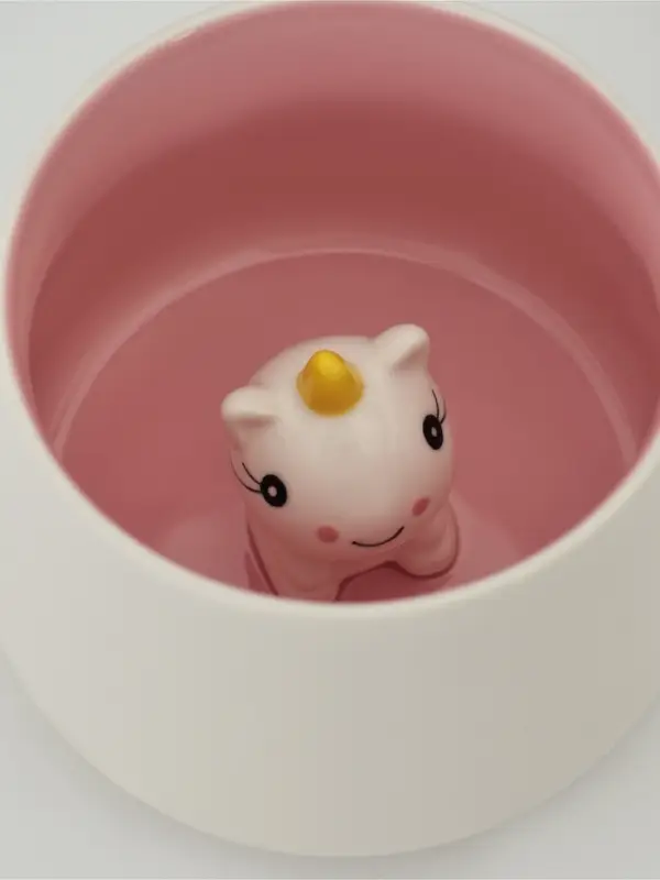 Кружка Доляна &laquo;Единорожка&raquo;, 360 мл, керамика, с фигуркой, белая, розовая